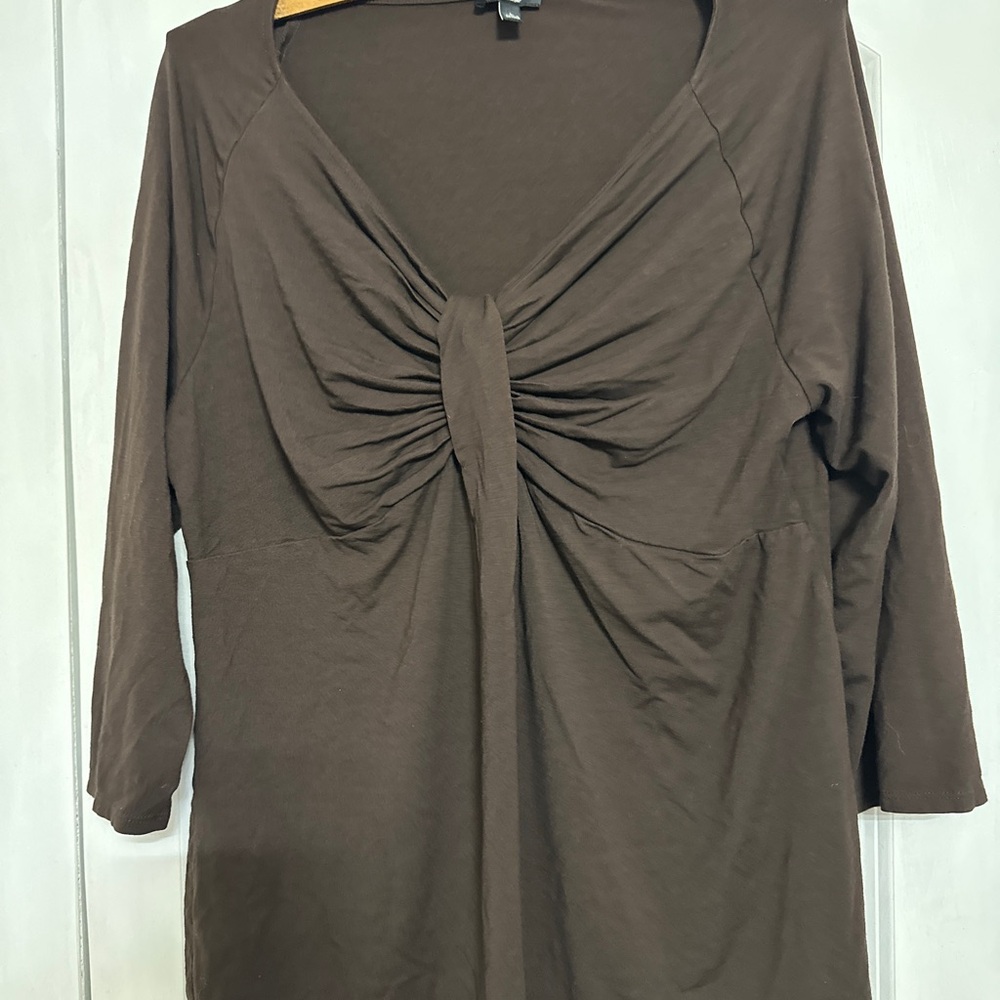 Talbots Brown Ruched Women's Blouse